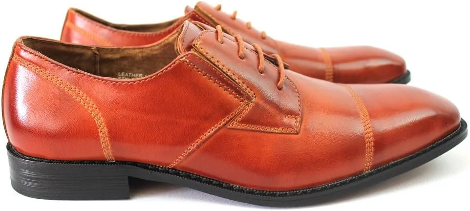 Ferro Aldo Mens Cognac Brown Cap Toe Oxfords Dress Shoes 19283