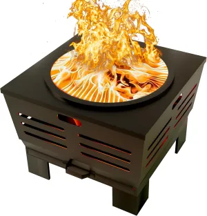 Fire Beauty Stove Bonfire with Stand,Smokeless Fire Pit | Wood Burning Firepit with Ash Pan, Portable Outdoor Firepit with Cooking Grate & Poker For Camping,Backyard|L:23''xW:23''xH:17'',28.6lbs