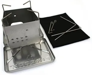 Firebox Stainless Steel Nano Stove G2   X-Case Kit - Wood Burning/Multi Fuel - Folding Camp/Bushcraft