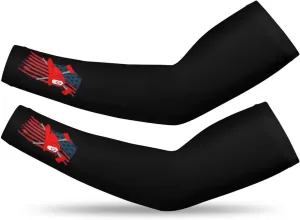 Firemans Axe USA Flag Unisex Cooling Arm Sleeves Fashion Sun Cover Fingerless Gloves for Basketball Football Volleyball
