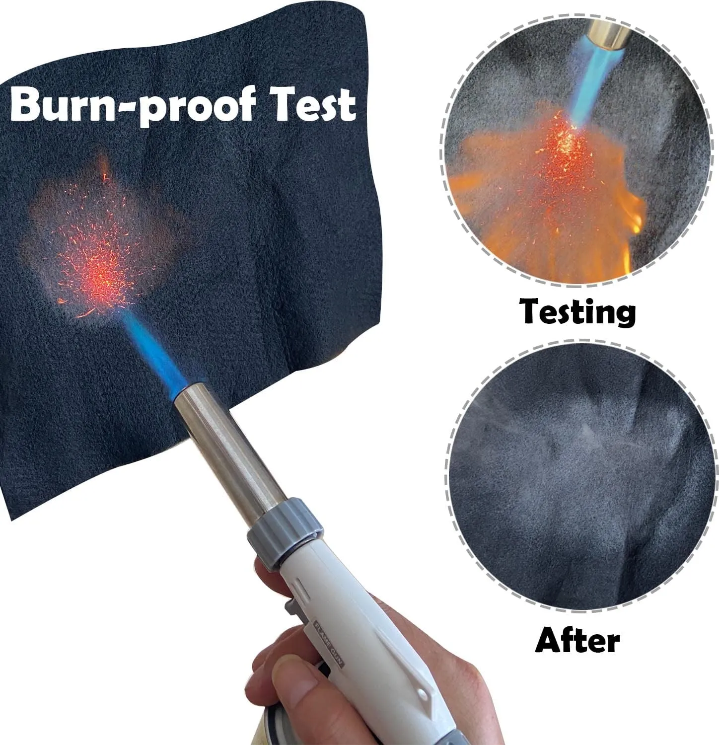 Fireproof Felt Welding Blanket Flame Retardant Fabric up to 1800°F Heat Shield for Wood Stove Smoker Grill Insulation Blanket Fire Pit Mat Fireplace Floor Protector 39x39 inches