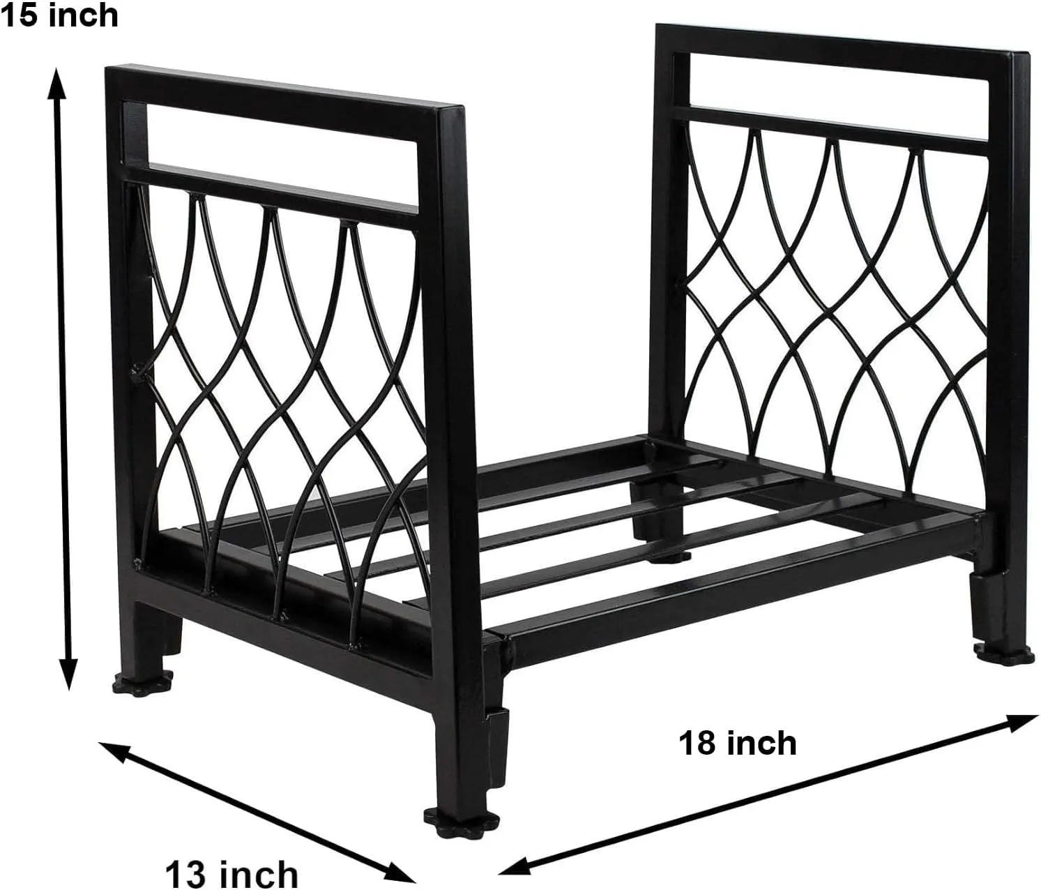 Firewood Carrier with Log Bag Indoor Outdoor Wood Storage, Heavy Duty Steel, Stove Bracket Stacking Rack
