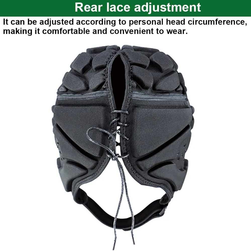 Flag Football Helmet Youth, Adjustable Soft Shell Helmet 7v7, Breathable and Comfortable Scrum Cap, Breathable and Comfortable Sports Protective Headgear for Soccer,Hockey,Skateboard,Roller Skating