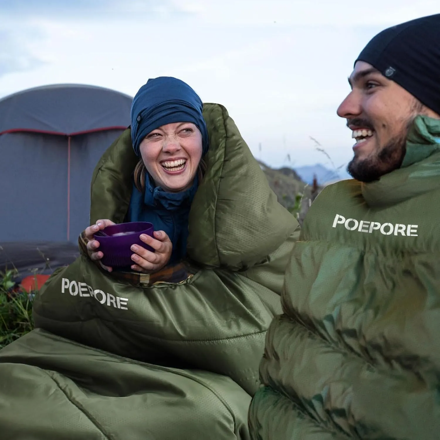 Flannel Sleeping Bag Cotton 0 Degree Cold Weather for Adults XXL Sleeping Bag 4 Season Big and Tall with Pillow Compression Sack