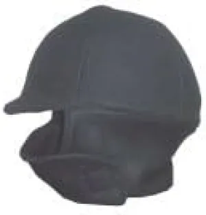 Fleece Equestrian Riding Helmet Cover with Neck Warmer - Black