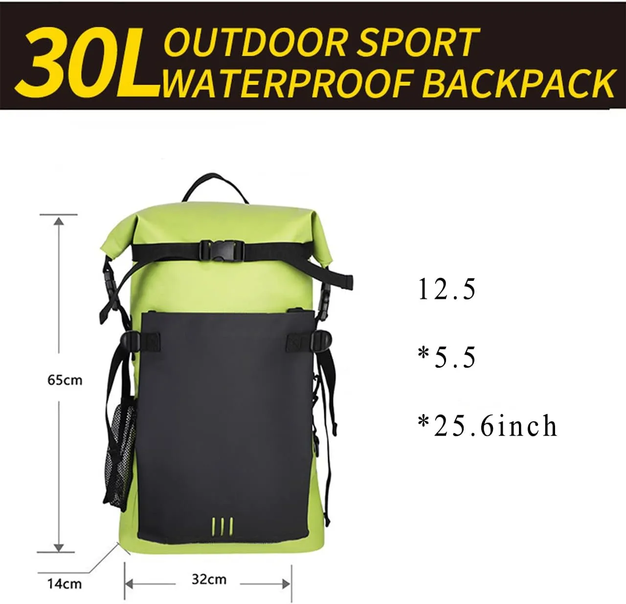 Floating Waterproof Dry Bag 30L, Roll Top Sack Keeps Gear Dry for Kayaking, Rafting, Boating, Swimming, Camping, Hiking, Beach, Fishing