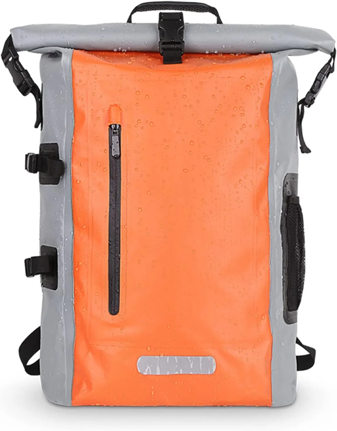 Floating Waterproof Dry Bag with Exterior Zippered Pocket, Roll Top Dry Compression Sack, Keep Gear Dry Clean, for Beach Hiking Camping
