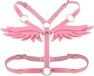 FM FM42 O Ring Waist Belt Body Caged Harness with Back Angel Wings (16 Colors)