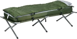 Folding Camping Cots for Adults, Double Layer 264lb Loading Cot for Sleeping, Heavy Duty Guest Bed with Mattress Carrying Bag Home Camping Office Vacation Hospital, Green