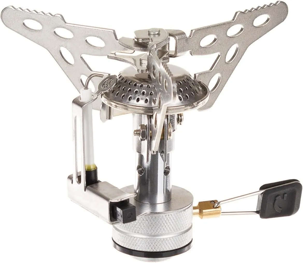 Folding Gas Stove Small with Piezo Lighter Silver