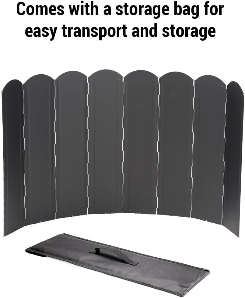 Folding Stove Windscreen 8 Plates Galvanized Camping Cooker Stove Windshield with Storage Bag