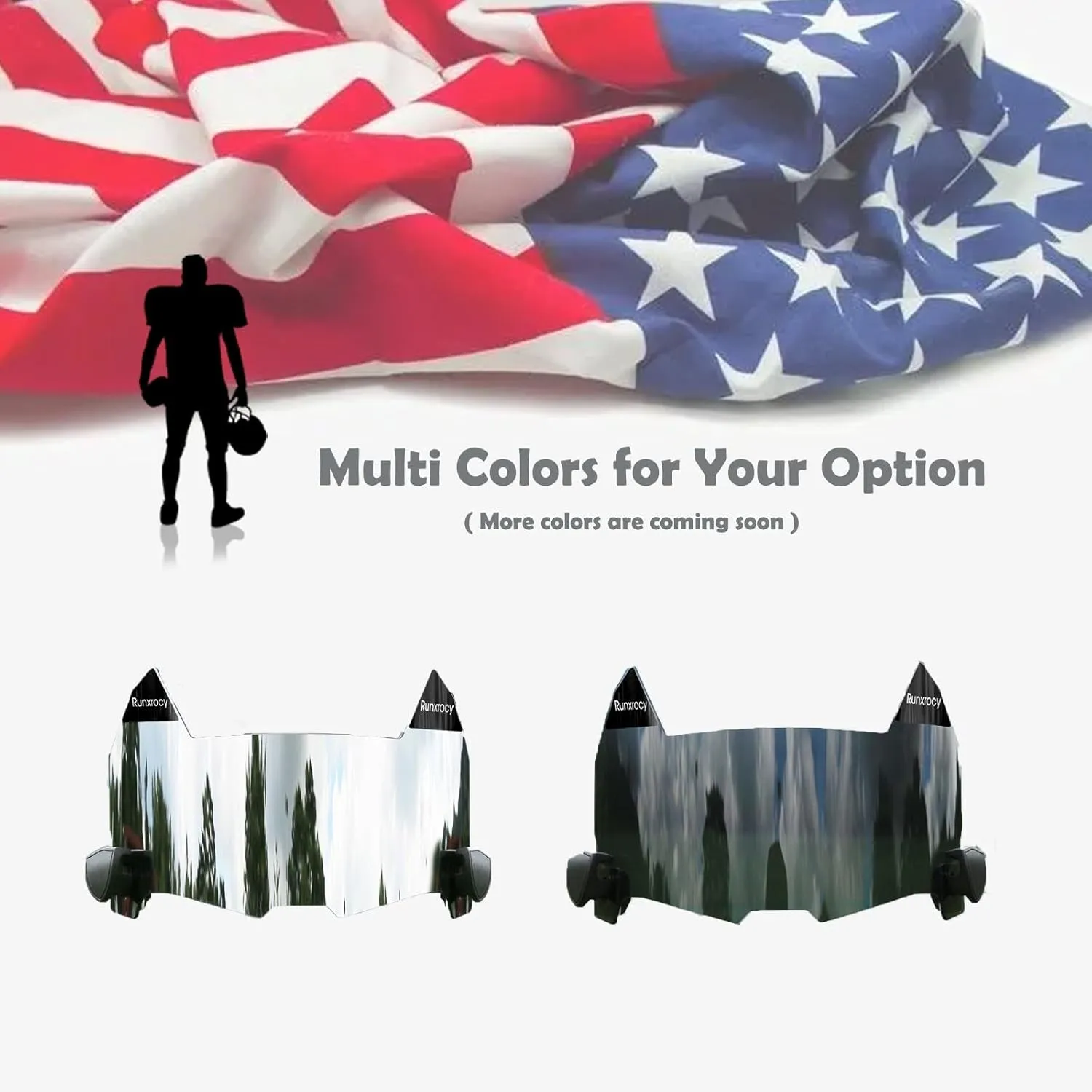 Football Visor Universal Fit Eye Protect Shield for Football Helmet with Visor Clips Scratch Resistance
