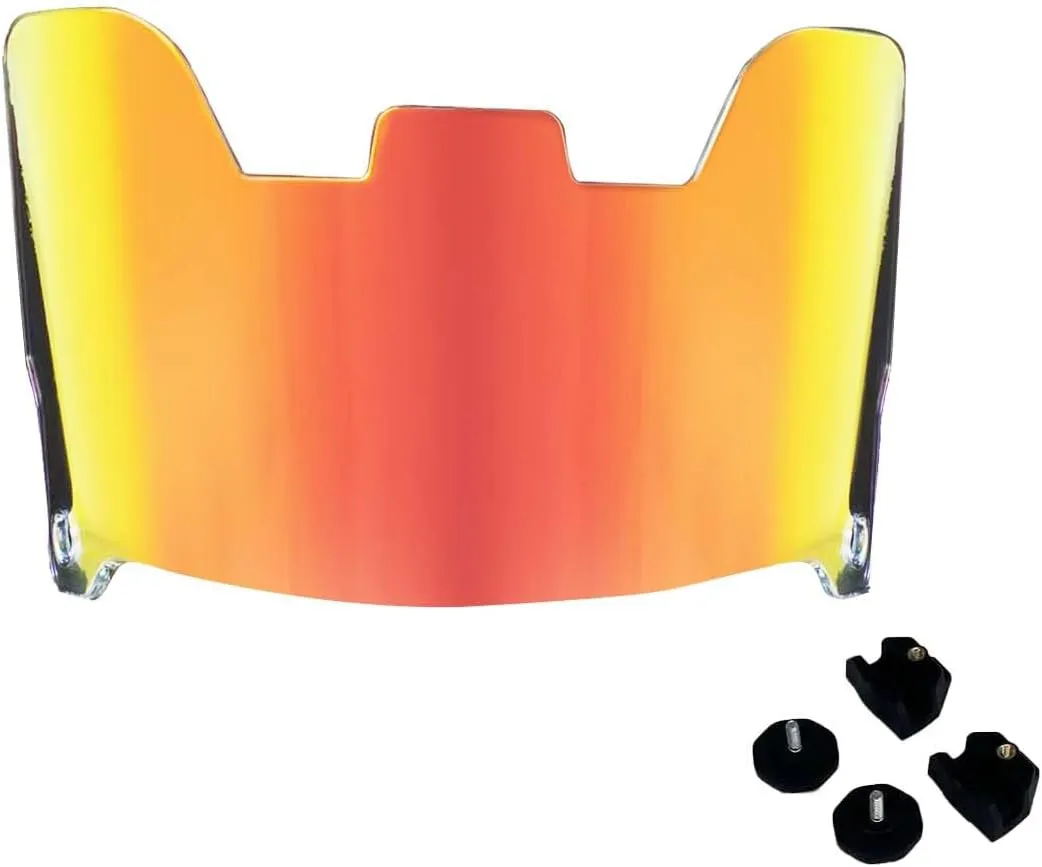 Football Visor,Eye-Shield Visor for Helmet, Clear Visor Fit, Scratch Resistant, UV Block, Anti-Fog for Adult&Youth Football Helmet with Clips (Clear Red)
