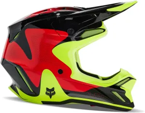 Fox Racing V3 MOTOCROSS HELMET, REVISE RED/YELLOW, X-Small