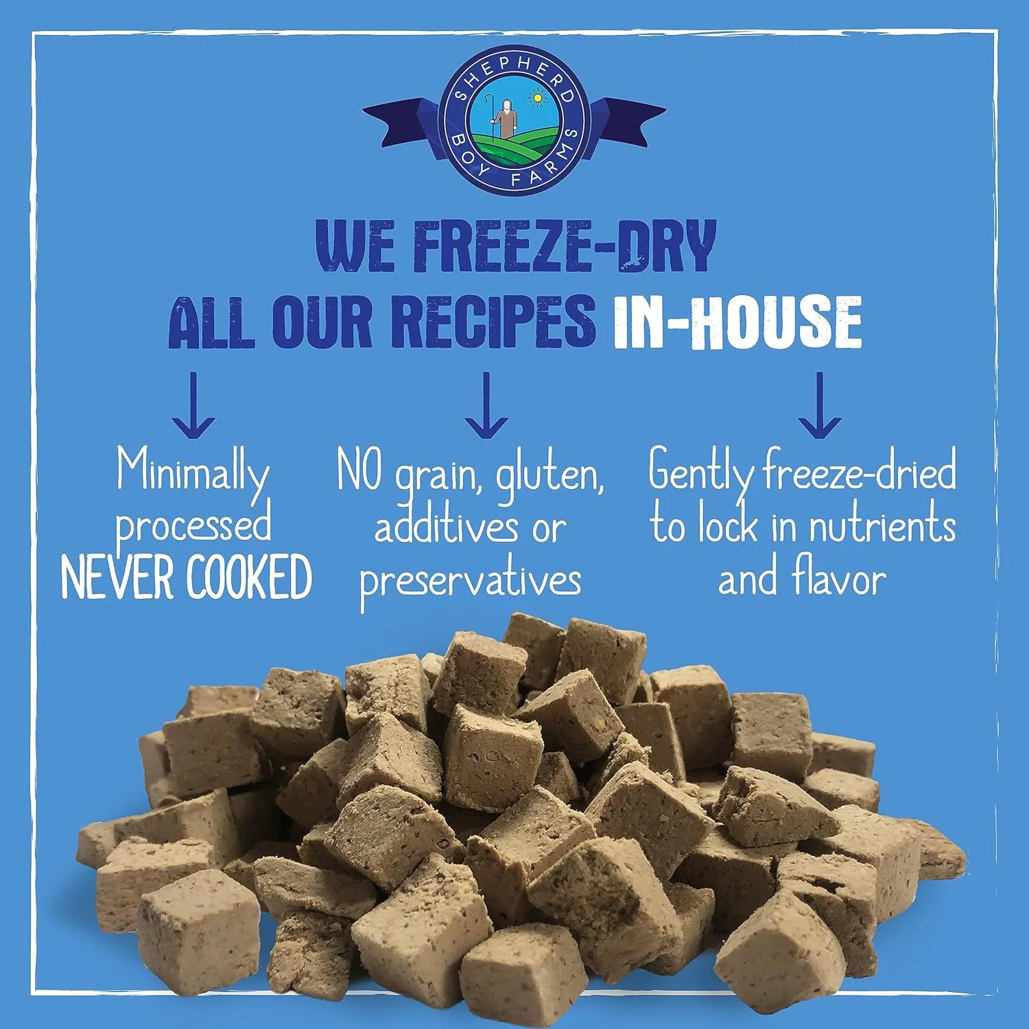 Freeze Dried Raw Dog Food (Beef Recipe), All Natural Food, 14 oz Bag, Freeze-Dried Dog Food, Made in USA with Organic Produce, High in Protein, Food Topper or Complete Meal