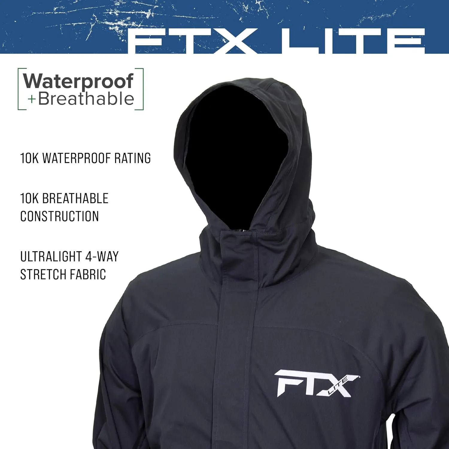 FROGG TOGGS Men’s FTX Lite Rain Jacket – 3-Layer Waterproof, Breathable, Stretch Comfort