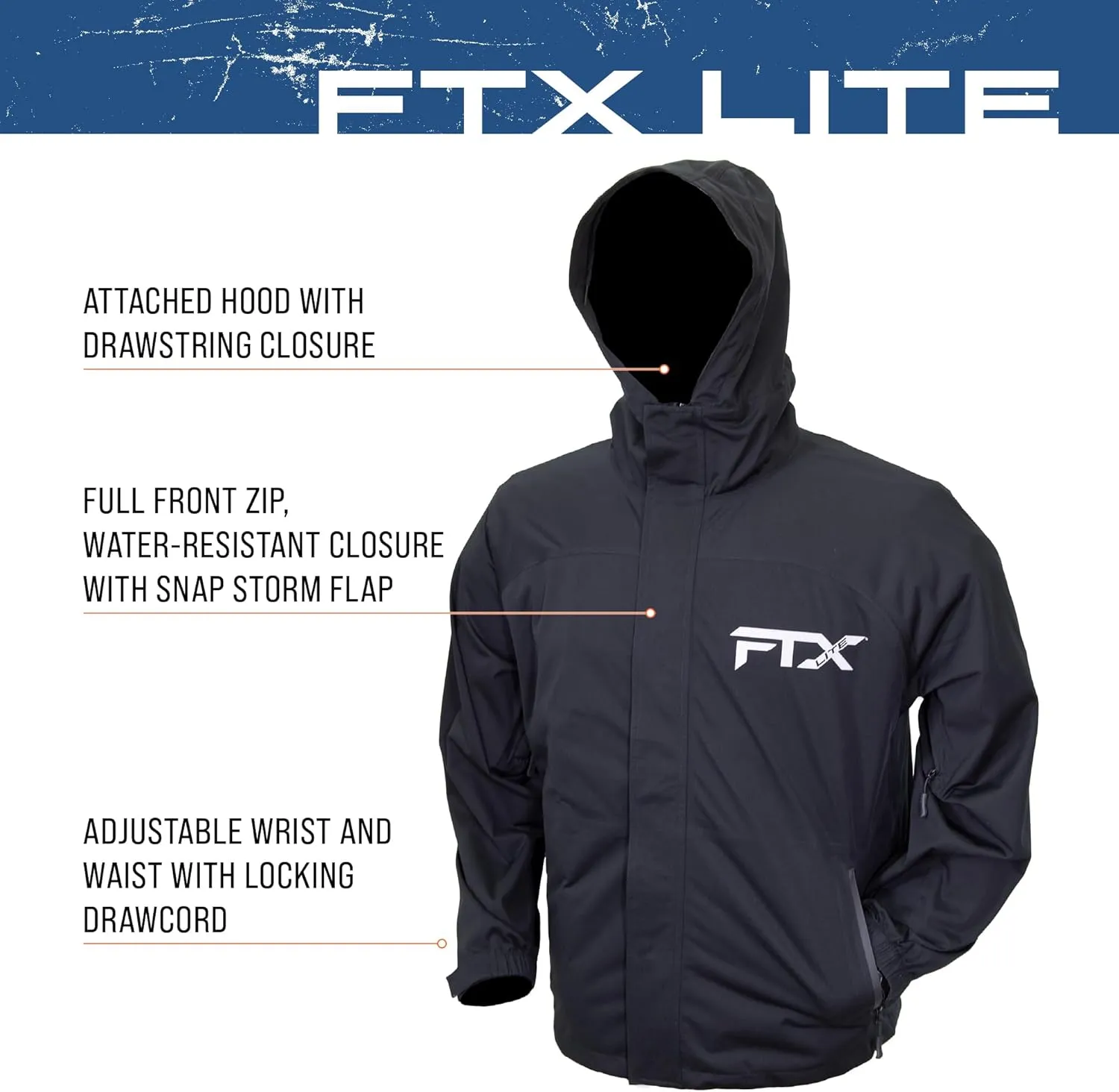 FROGG TOGGS Men’s FTX Lite Rain Jacket – 3-Layer Waterproof, Breathable, Stretch Comfort