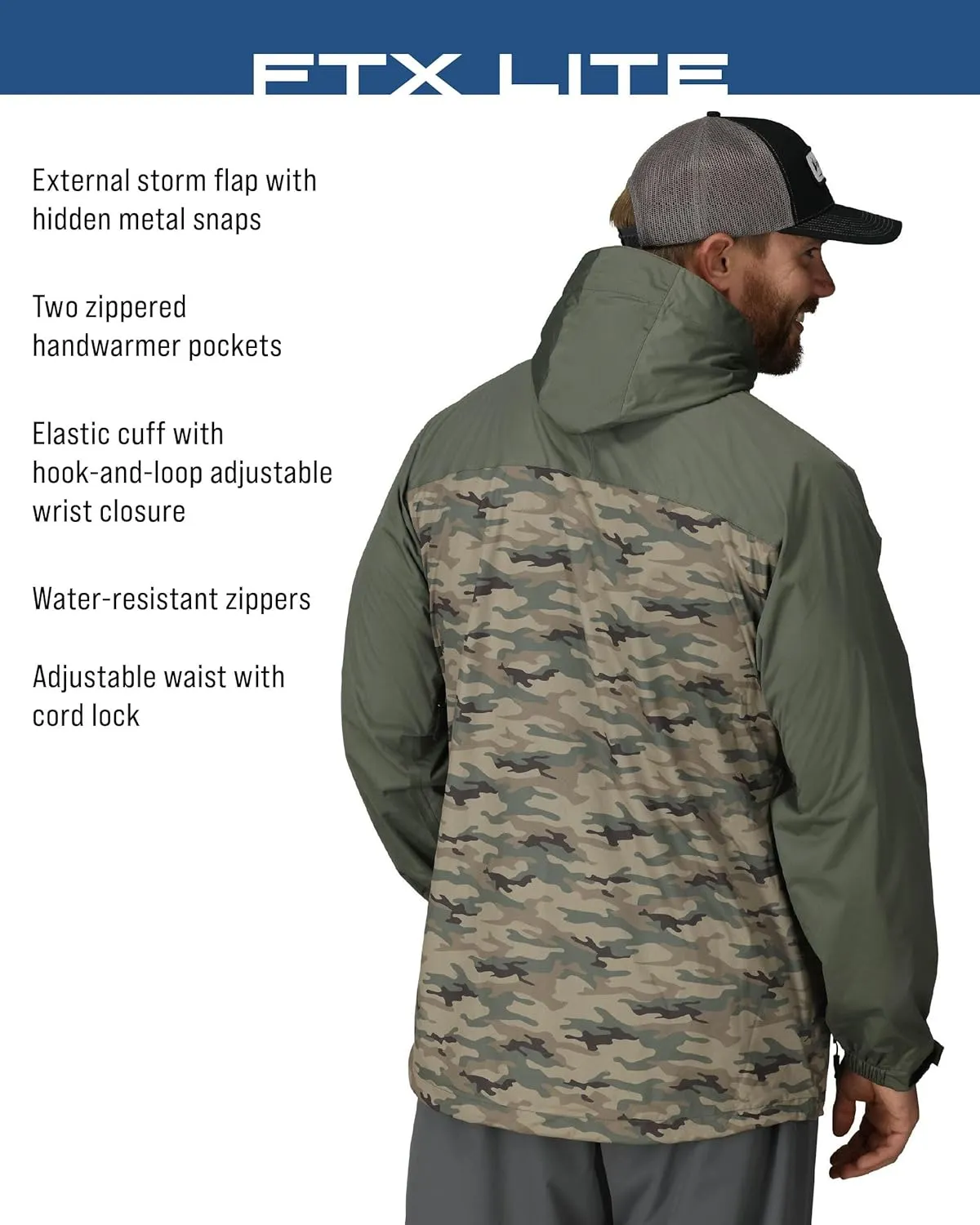 FROGG TOGGS Men’s FTX Lite Rain Jacket – 3-Layer Waterproof, Breathable, Stretch Comfort