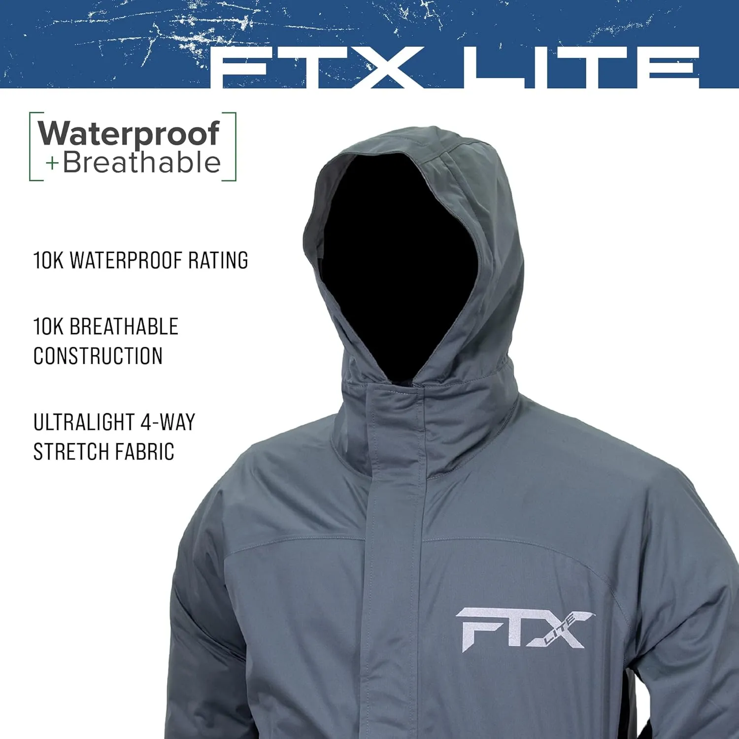 FROGG TOGGS Men’s FTX Lite Rain Jacket – 3-Layer Waterproof, Breathable, Stretch Comfort