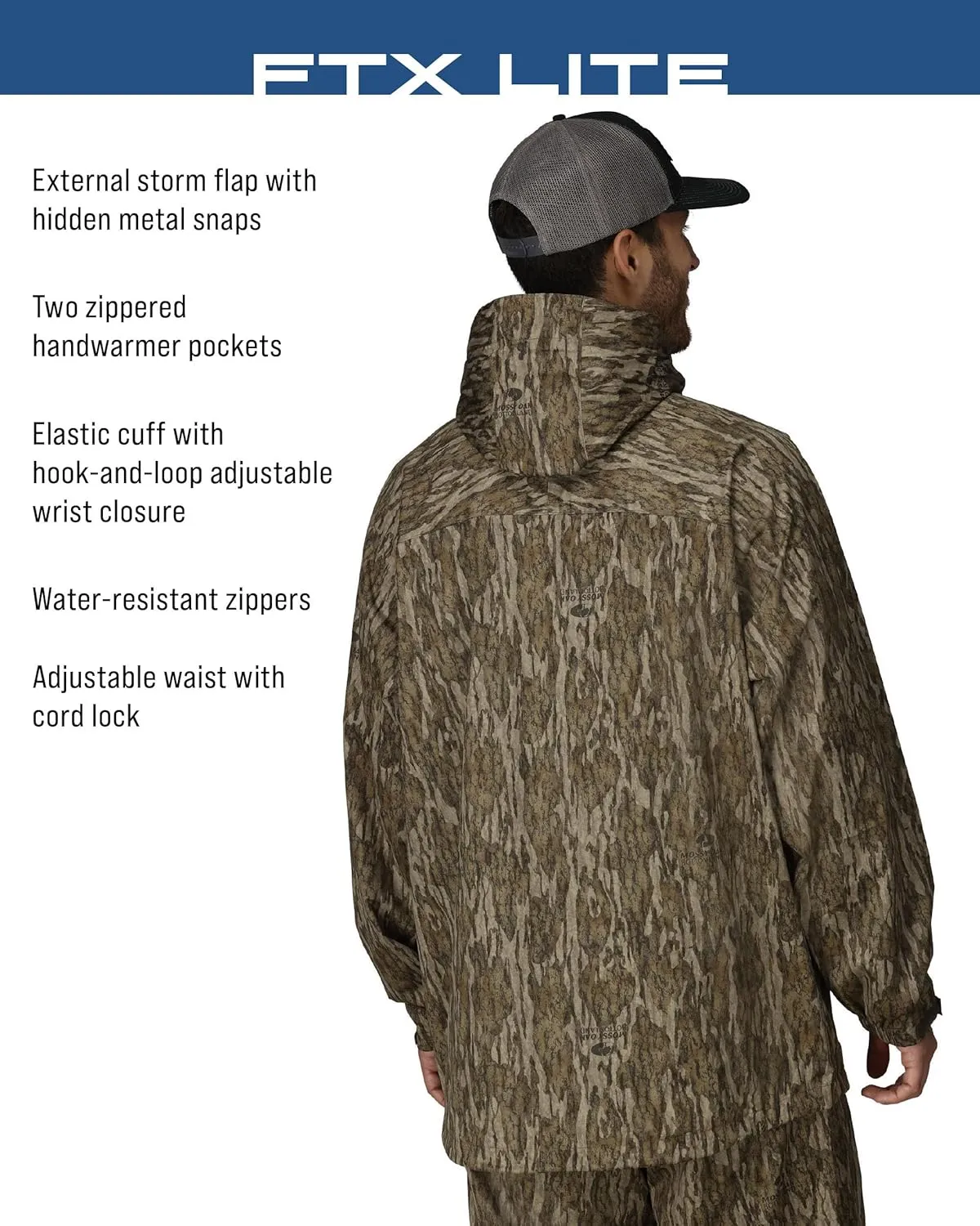 FROGG TOGGS Men’s FTX Lite Rain Jacket – 3-Layer Waterproof, Breathable, Stretch Comfort