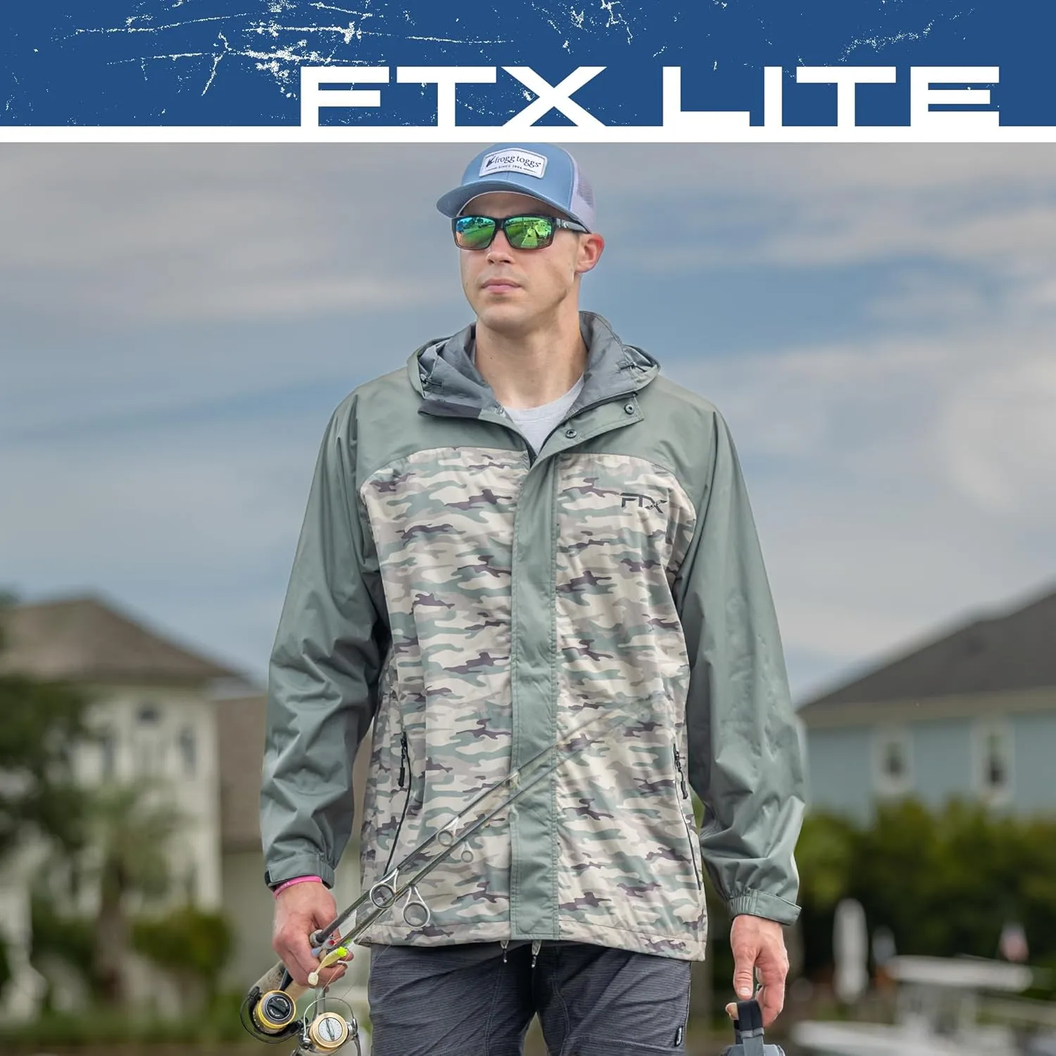 FROGG TOGGS Men’s FTX Lite Rain Jacket – 3-Layer Waterproof, Breathable, Stretch Comfort