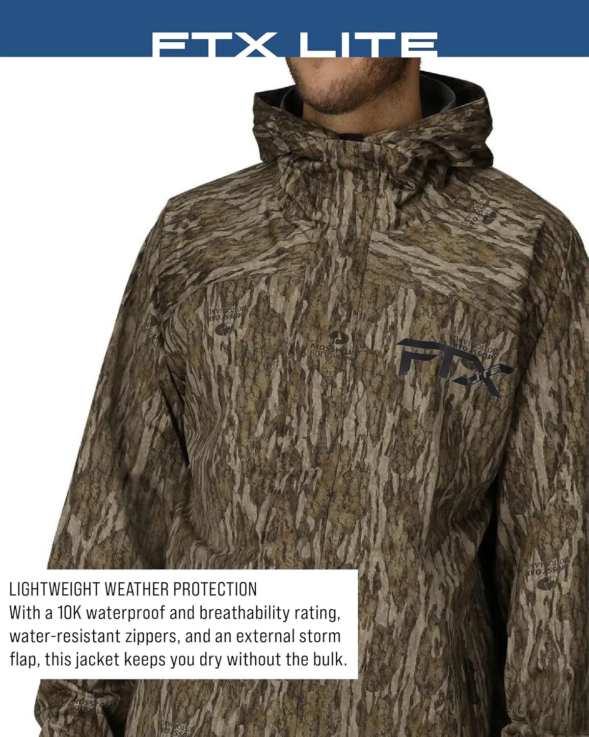 FROGG TOGGS Men’s FTX Lite Rain Jacket – 3-Layer Waterproof, Breathable, Stretch Comfort