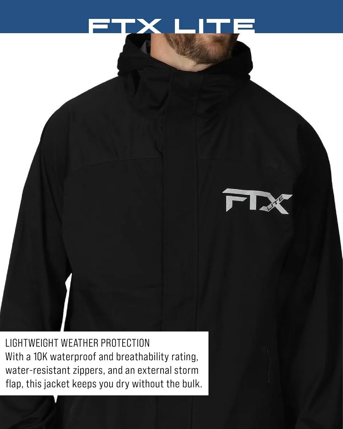 FROGG TOGGS Men’s FTX Lite Rain Jacket – 3-Layer Waterproof, Breathable, Stretch Comfort