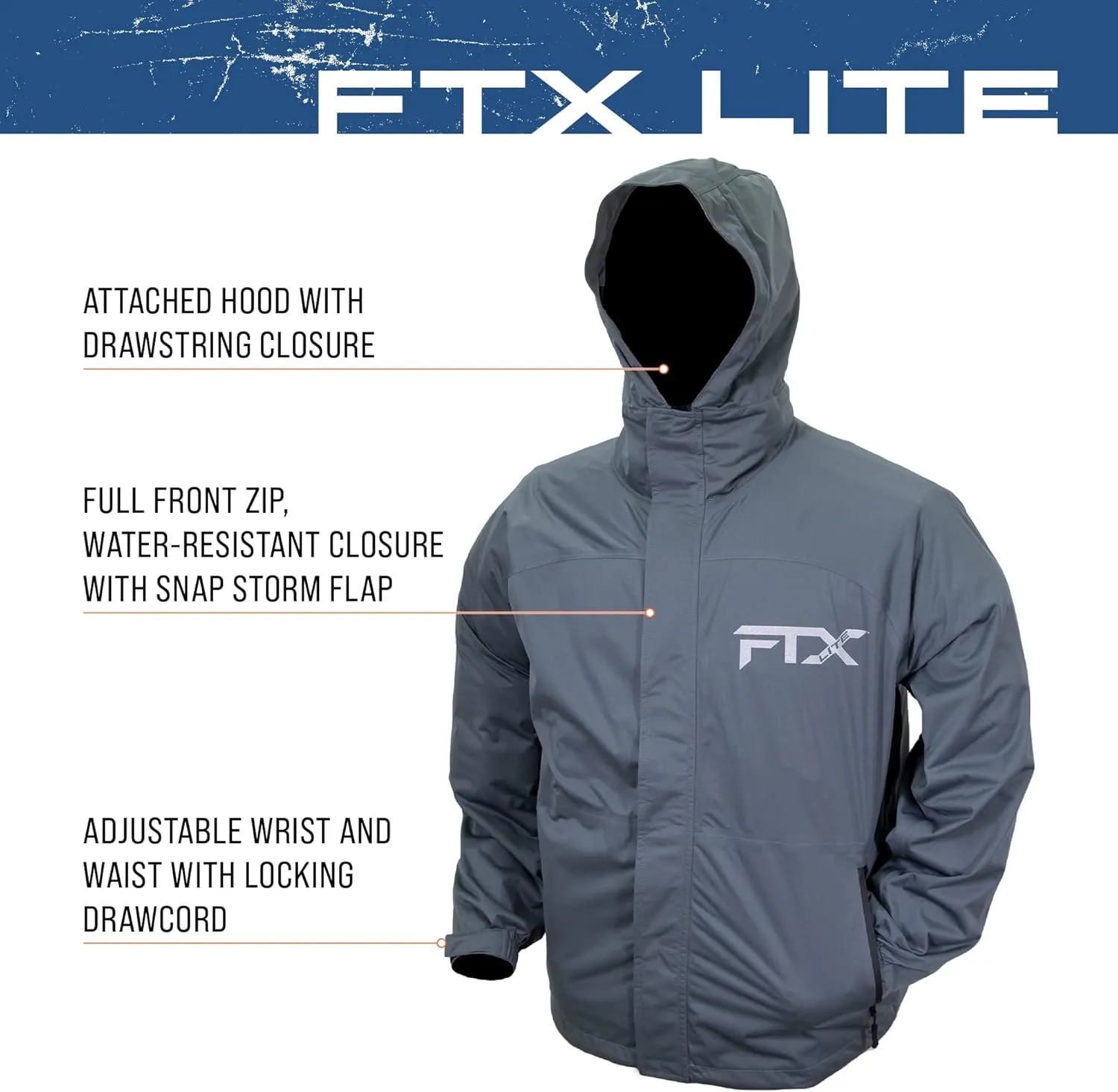 FROGG TOGGS Men’s FTX Lite Rain Jacket – 3-Layer Waterproof, Breathable, Stretch Comfort