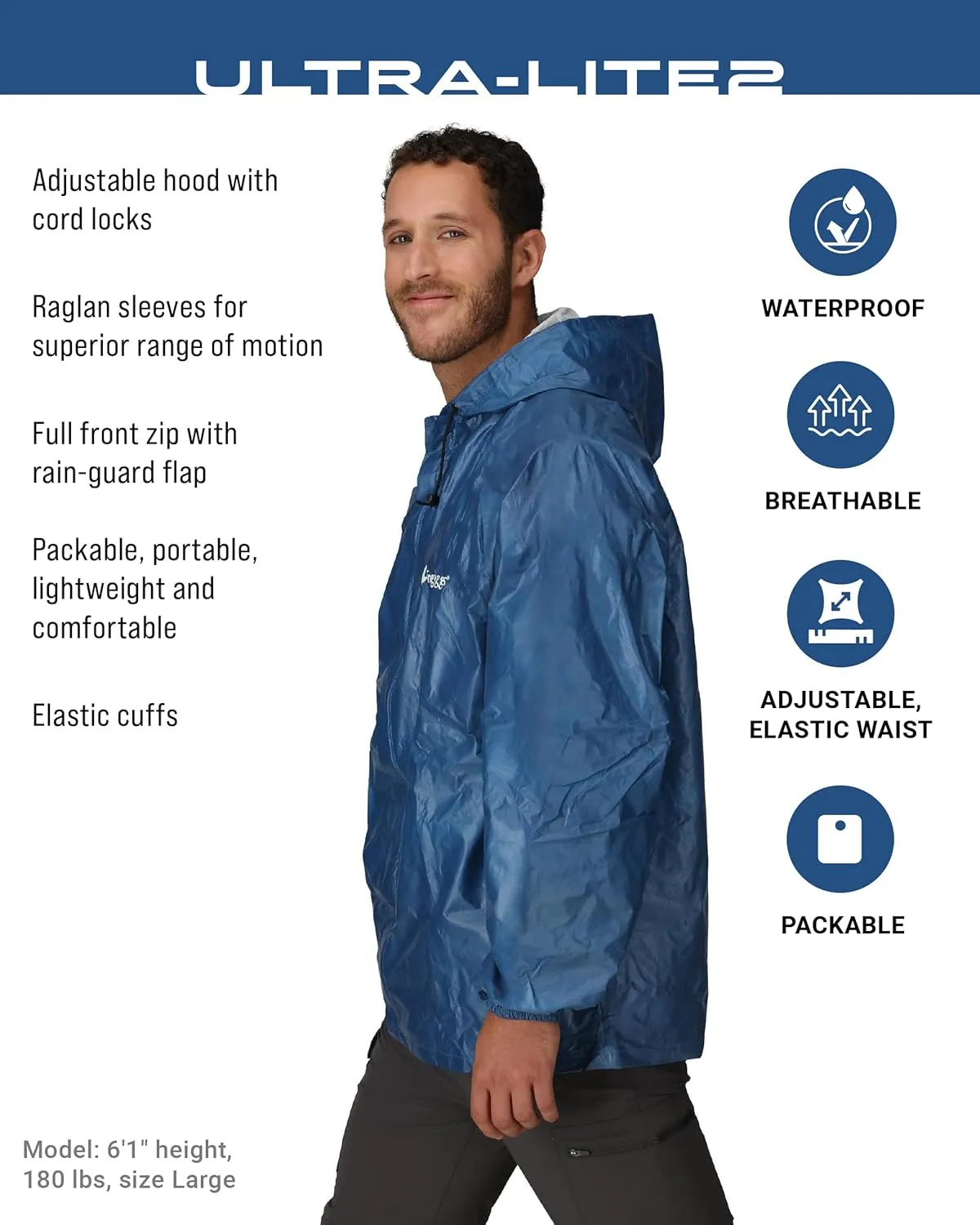 FROGG TOGGS Men's Ultra-lite2 Waterproof Breathable Rain Jacket