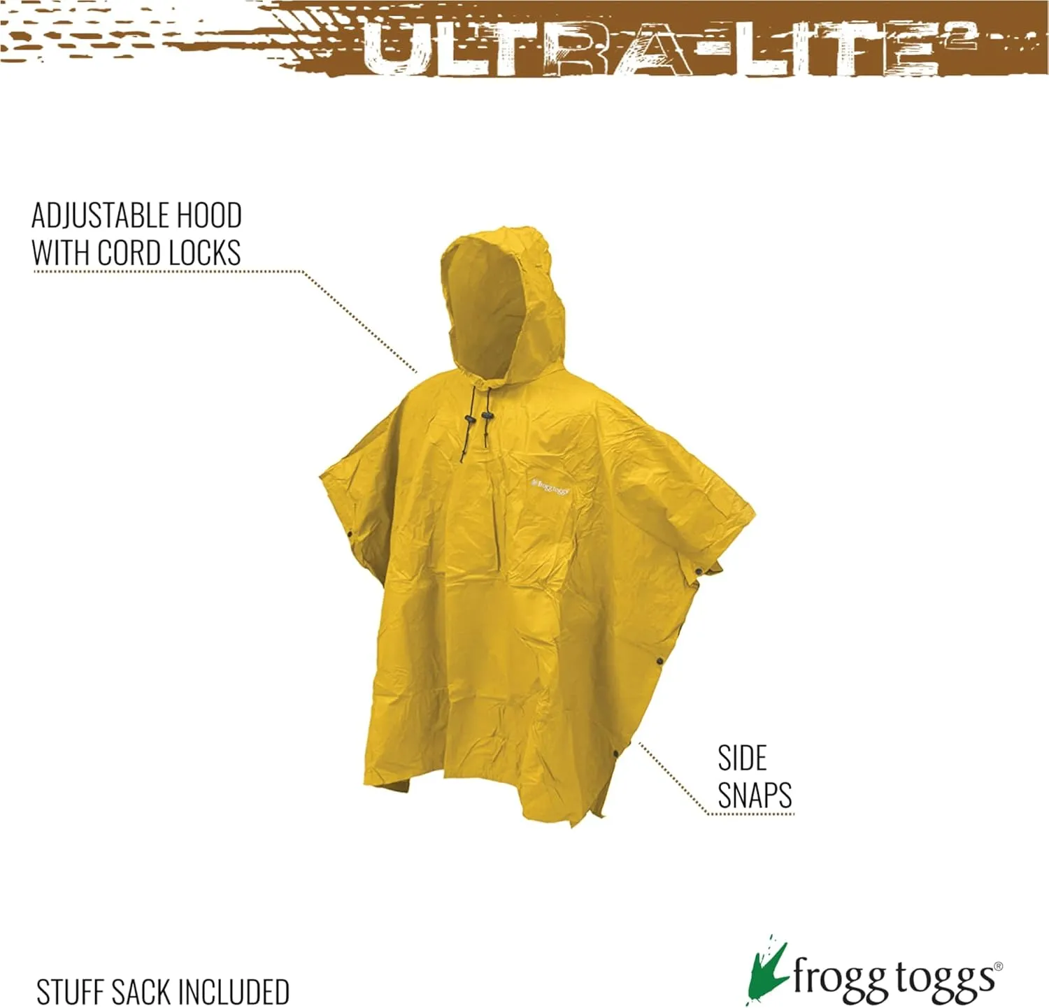 FROGG TOGGS Ultra-lite2 Waterproof, Breathable Rain Poncho, Adult and Youth Sizes