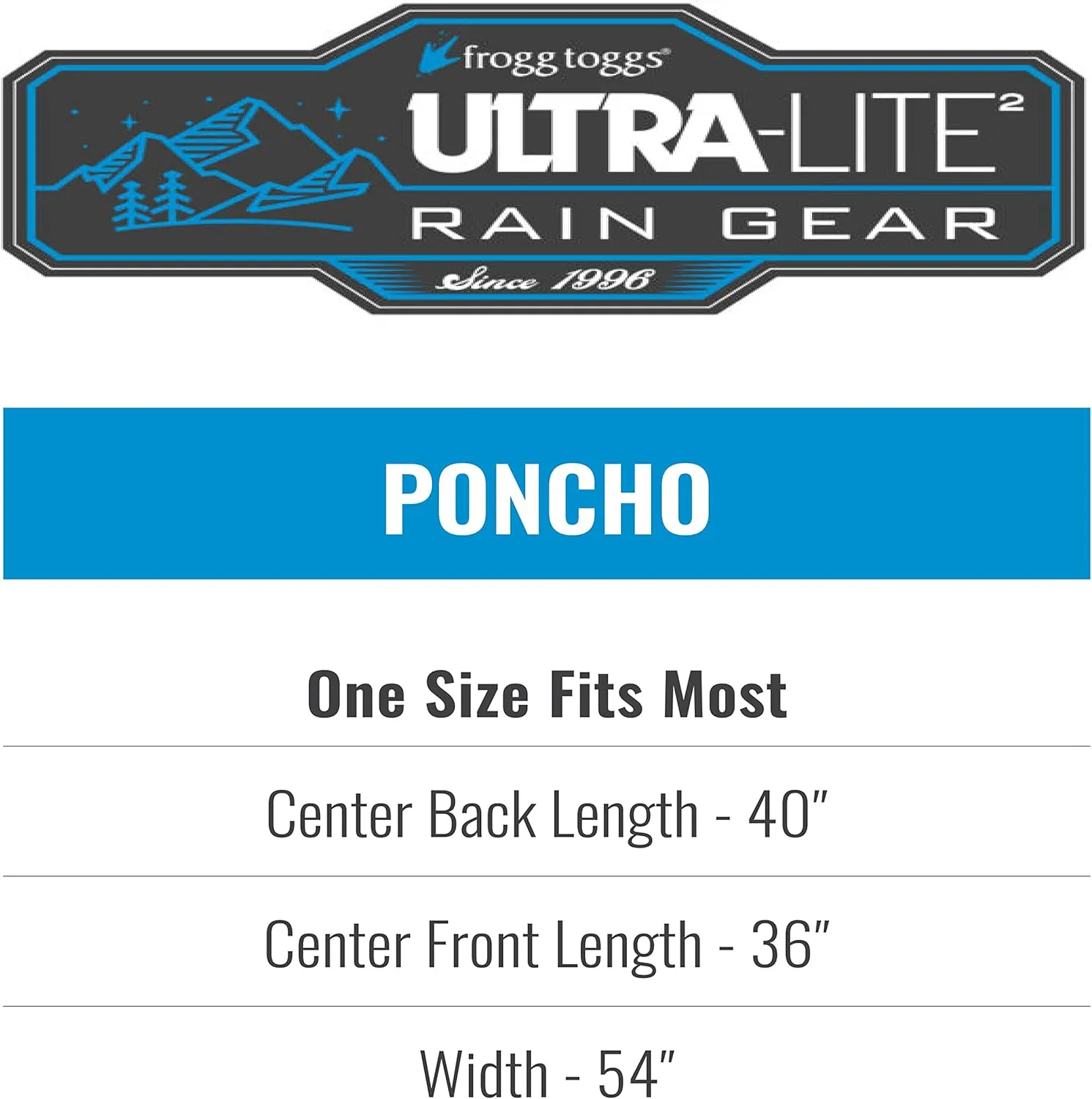 FROGG TOGGS Ultra-lite2 Waterproof, Breathable Rain Poncho, Adult and Youth Sizes