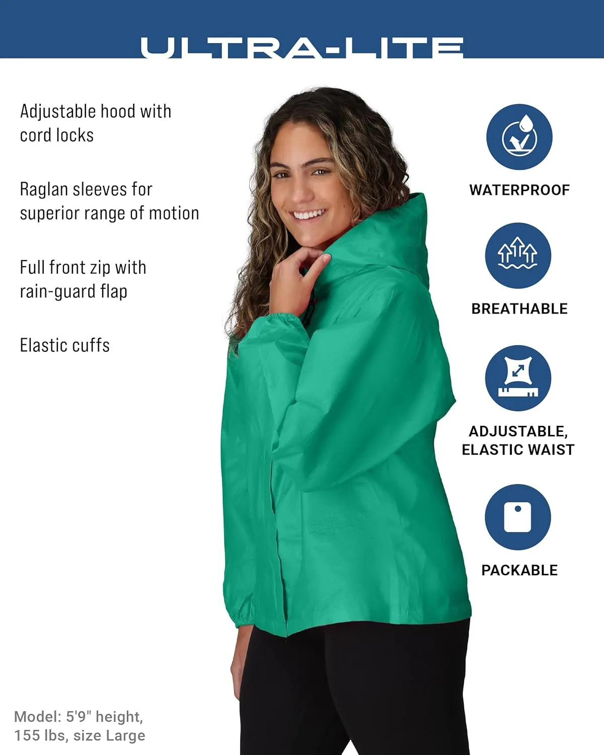 FROGG TOGGS Women's Ultra-lite2 Waterproof Breathable Rain Jacket