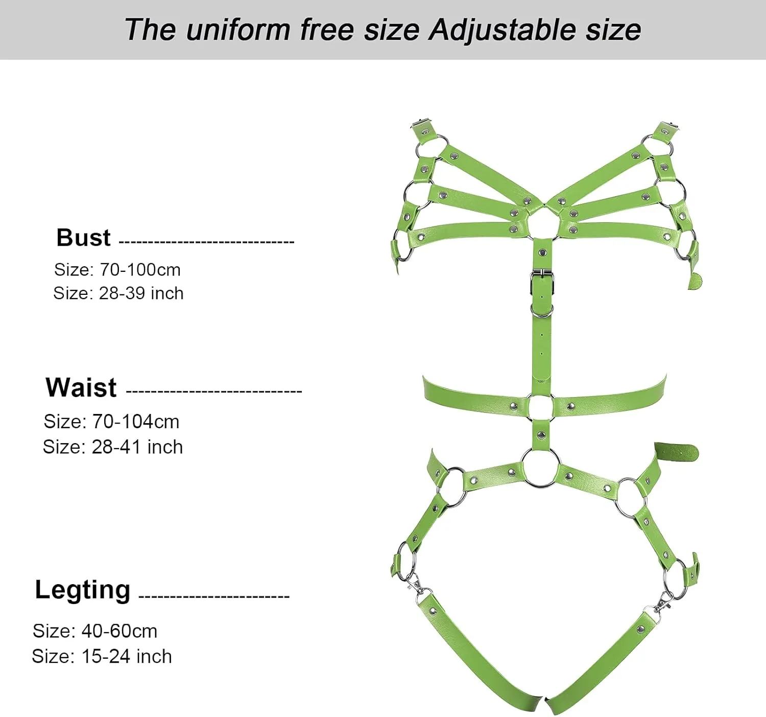 Full Cage Leather Body Harness Lingerie Punk Womens Hollow Out Harajuku Garter Belt Set Gothic Adjustable Size Halloween Rave