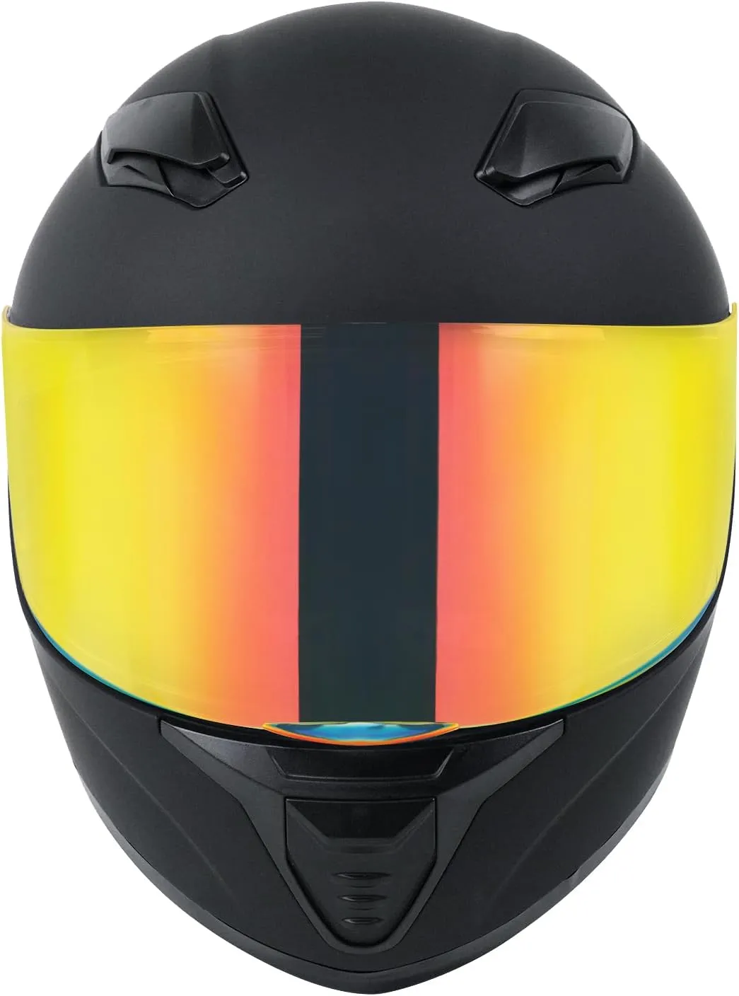 Full Face Helmet Black Motorcycle Motorbike Street Bike Racing Helmets for Adults WS-607 DOT Approved (with Chrome Red, XL)