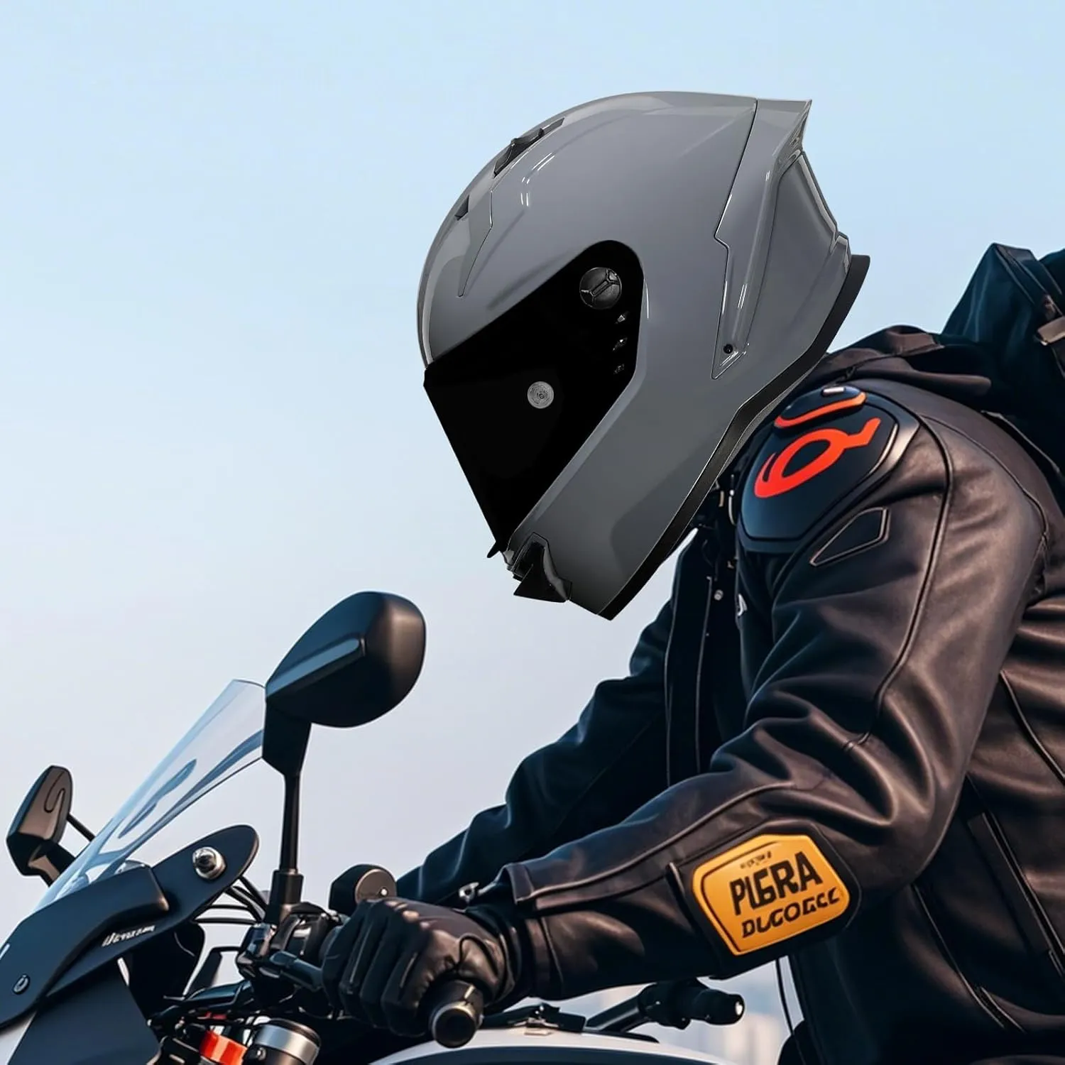 Full Face Helmet Motorcycle Motorbike Street Bike Racing Helmets for Adults FF352 DOT Approved,Motocross Helmet with Vortex Generator and Magnetic Visor(with Black Visor) Gray,XL