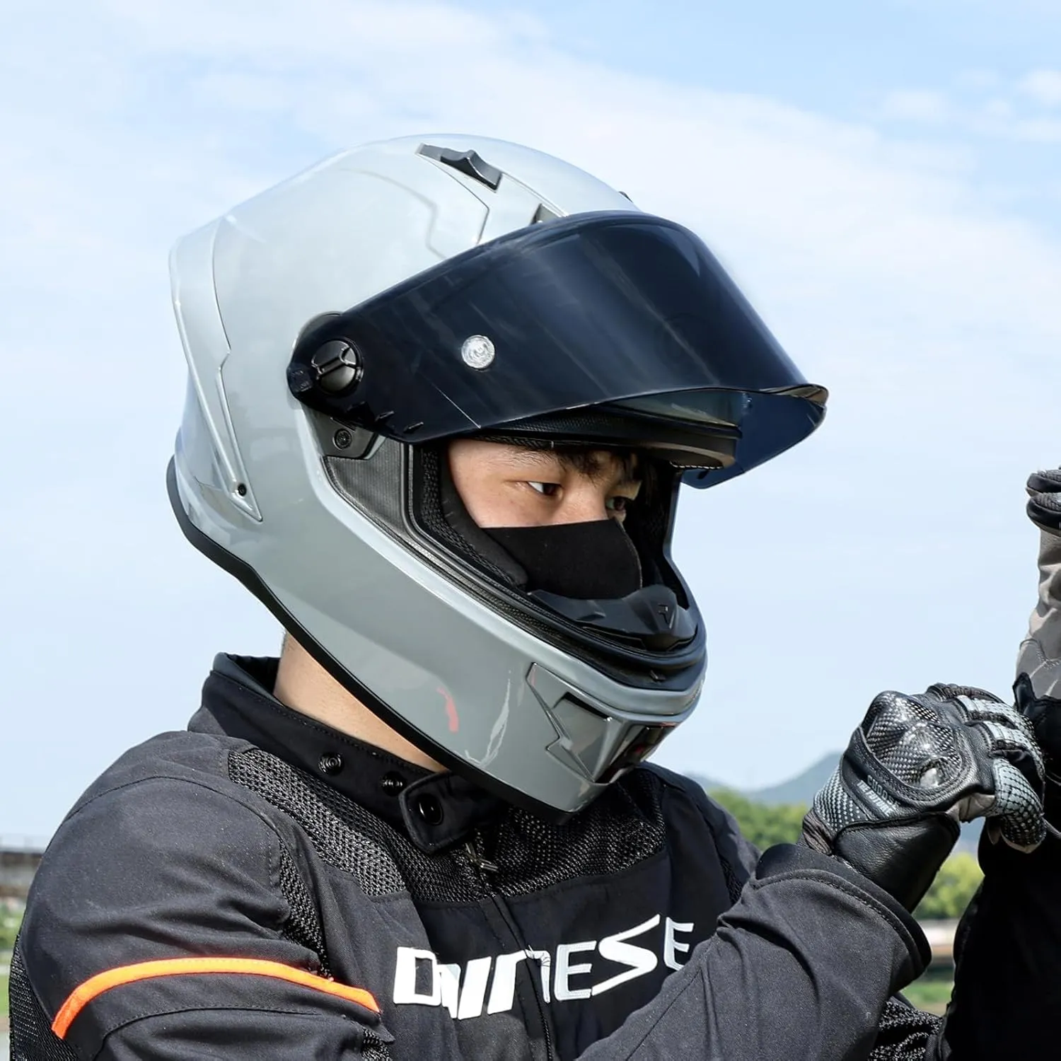 Full Face Helmet Motorcycle Motorbike Street Bike Racing Helmets for Adults FF352 DOT Approved,Motocross Helmet with Vortex Generator and Magnetic Visor(with Black Visor) Gray,XL