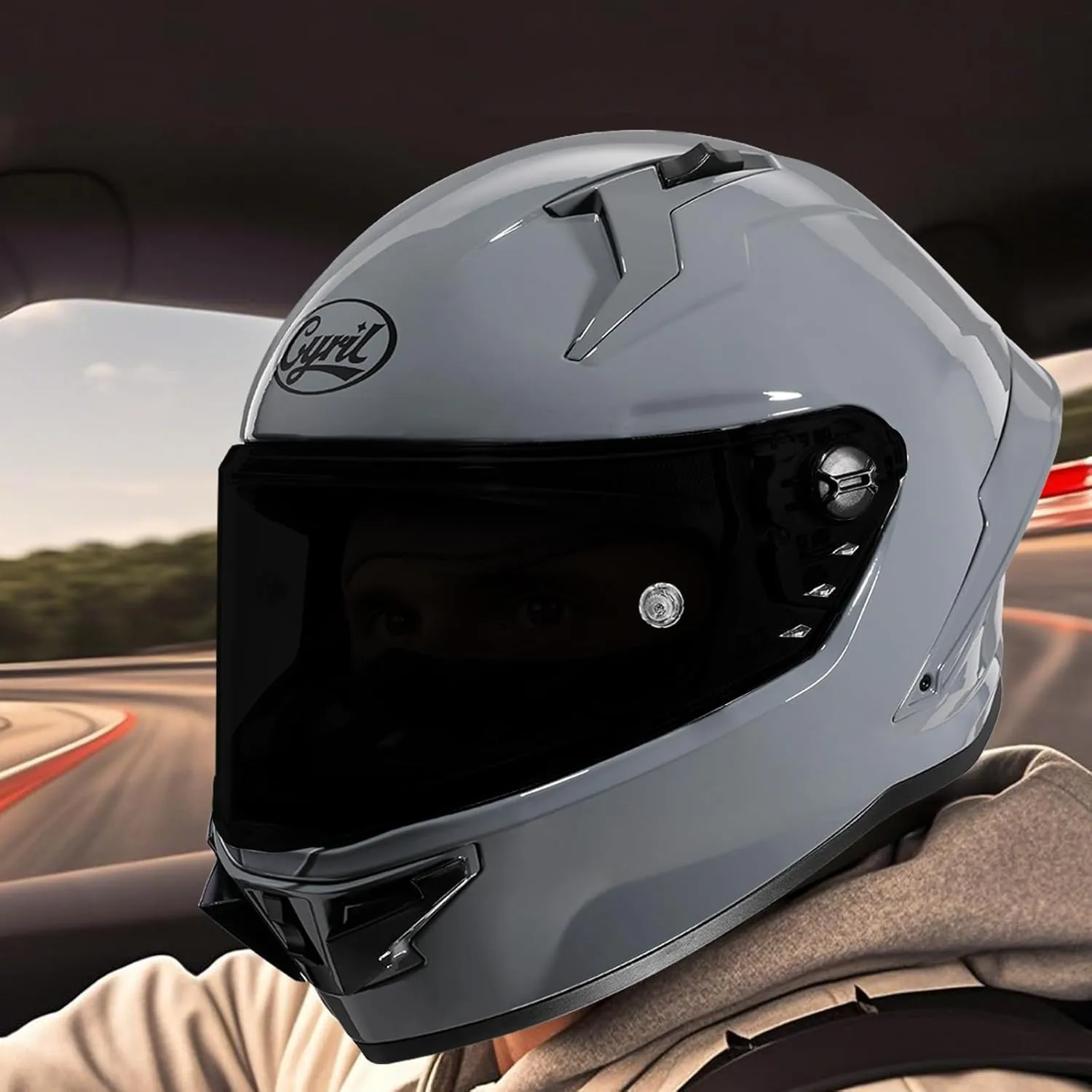 Full Face Helmet Motorcycle Motorbike Street Bike Racing Helmets for Adults FF352 DOT Approved,Motocross Helmet with Vortex Generator and Magnetic Visor(with Black Visor) Gray,XL
