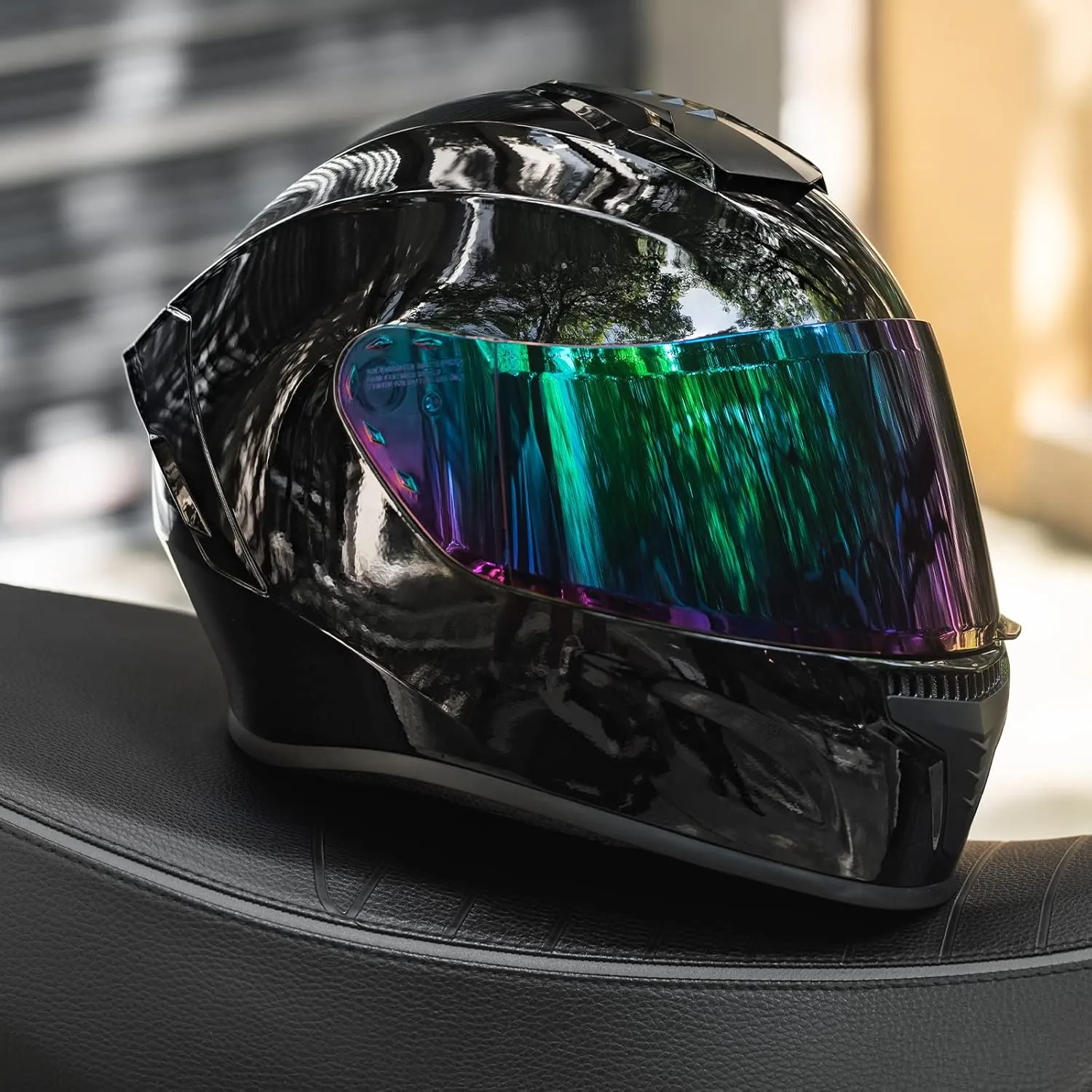 Full Face Motorcycle Helmets for Adults Men and Women DOT Street Bike Racing Helmet with Tinted Visor Model MD-813