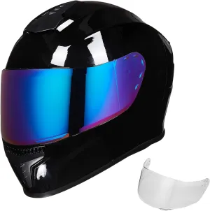 Full Face Motorcycle Helmets for Adults Men and Women DOT Street Bike Racing Helmet with Tinted Visor Model MD-813