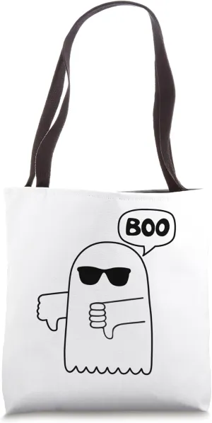 Funny Thumbs Down Cool Ghost Screaming Boo Disapproval Tote Bag