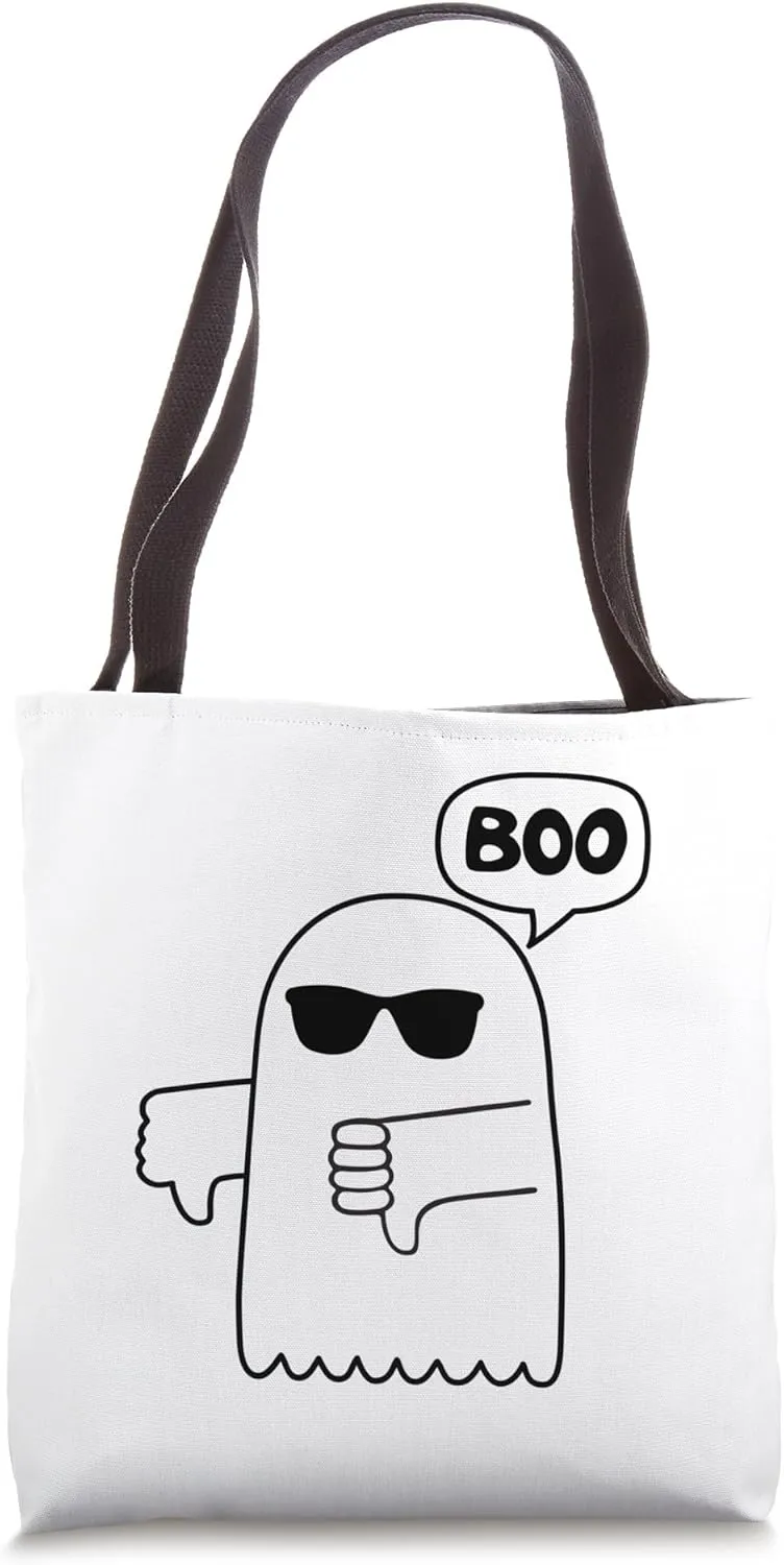 Funny Thumbs Down Cool Ghost Screaming Boo Disapproval Tote Bag