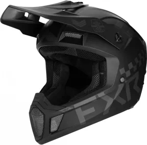 FXR Clutch Gladiator Helmet Open Face Ventilated Optional Winter Kit Black Ops - Large - FMVSS 218