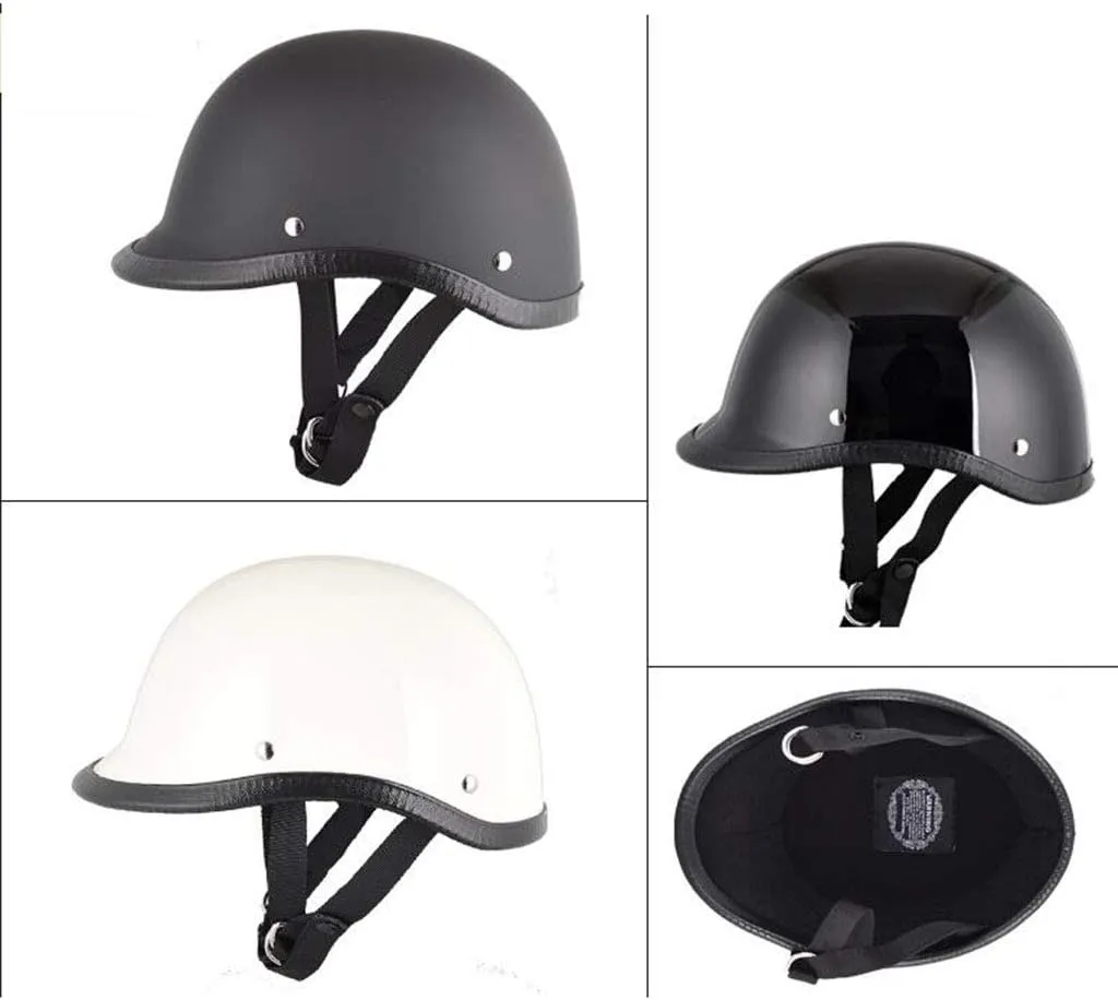 GAOZ Helmets Motorcycle Half Helmet DOT Approved Adult Retro Old Shell Open Face Motorbike Brain-Cap Unisex Adult Style Lightweight Half Helmet