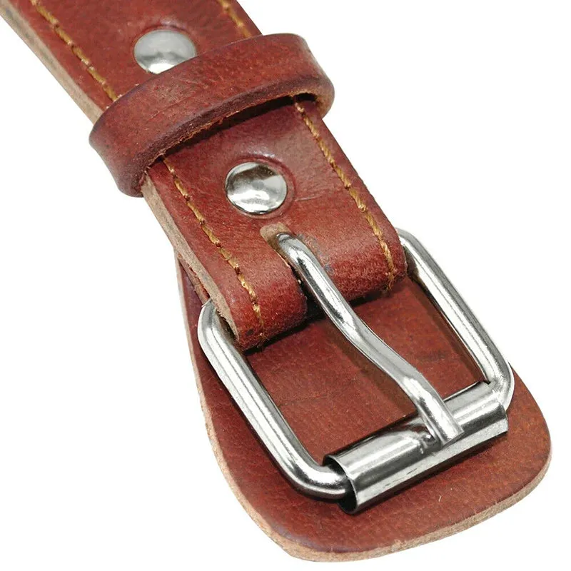 Genuine Leather Dog Harness - Brown Adjustable Training Vest