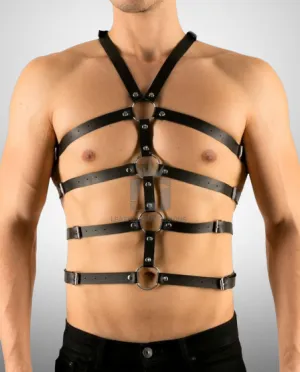 Genuine Leather Full Body Harness for Mens