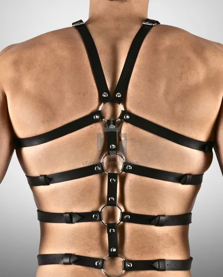 Genuine Leather Full Body Harness for Mens