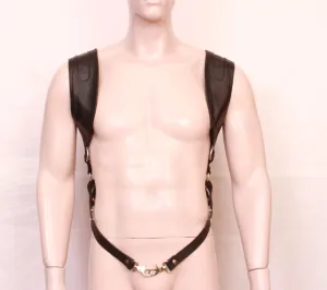 Genuine Leather Mens Full Body Harness Fetish Wear