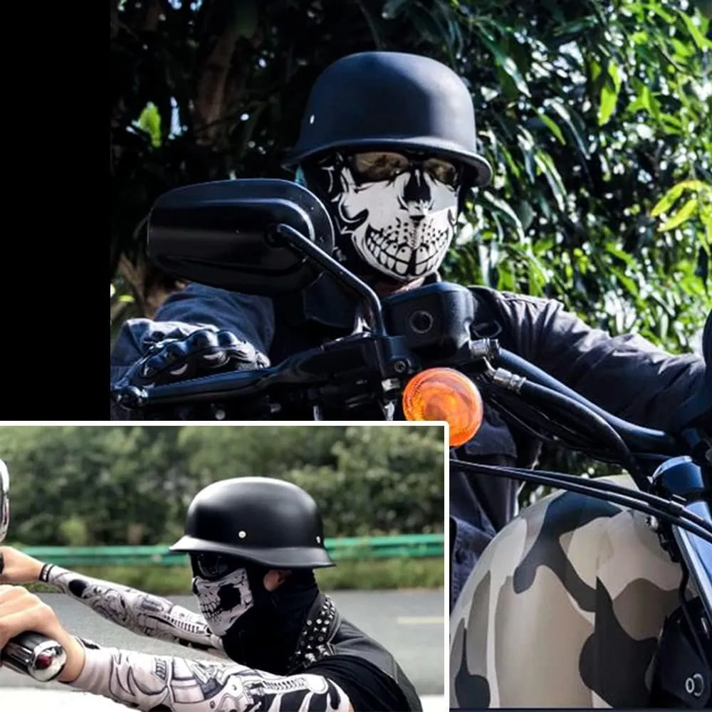 German Half Helmet,Adult Summer Handmade Personality Vintage Casco,Motorcycle Helmet Scooter Cool Helmet for Men and Women