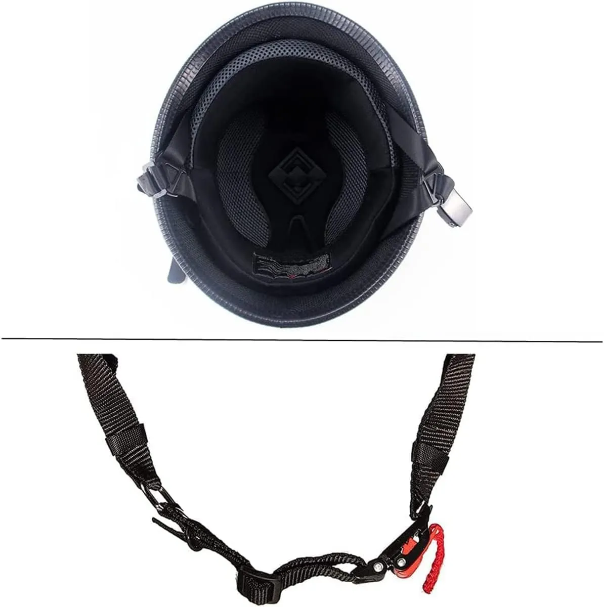 German Style Motorcycle Half Helmet Open Face Adult Men Women DOT Approved Retro Helmet，Matte Black