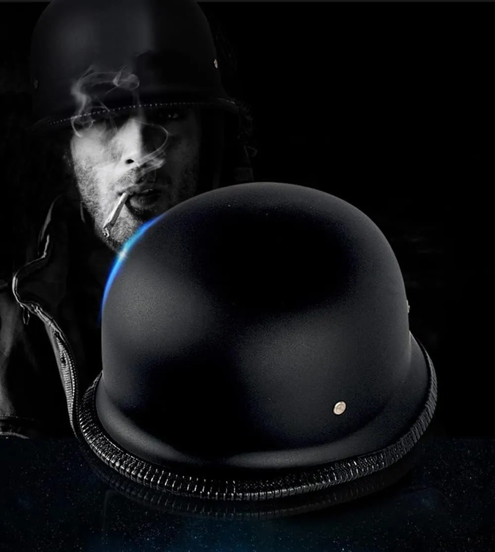 German Style Motorcycle Half Helmet, Retro Half Face Helmet for Adult Men Women DOT Approved
